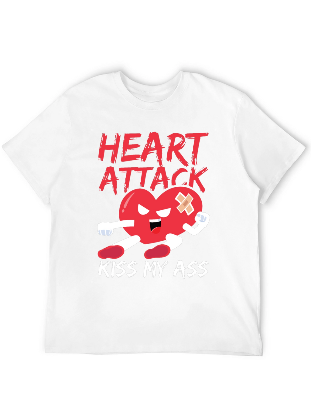 Heart Attack Kiss My Ass Graphic T-Shirt