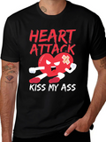 Heart Attack Kiss My Ass Graphic T-Shirt