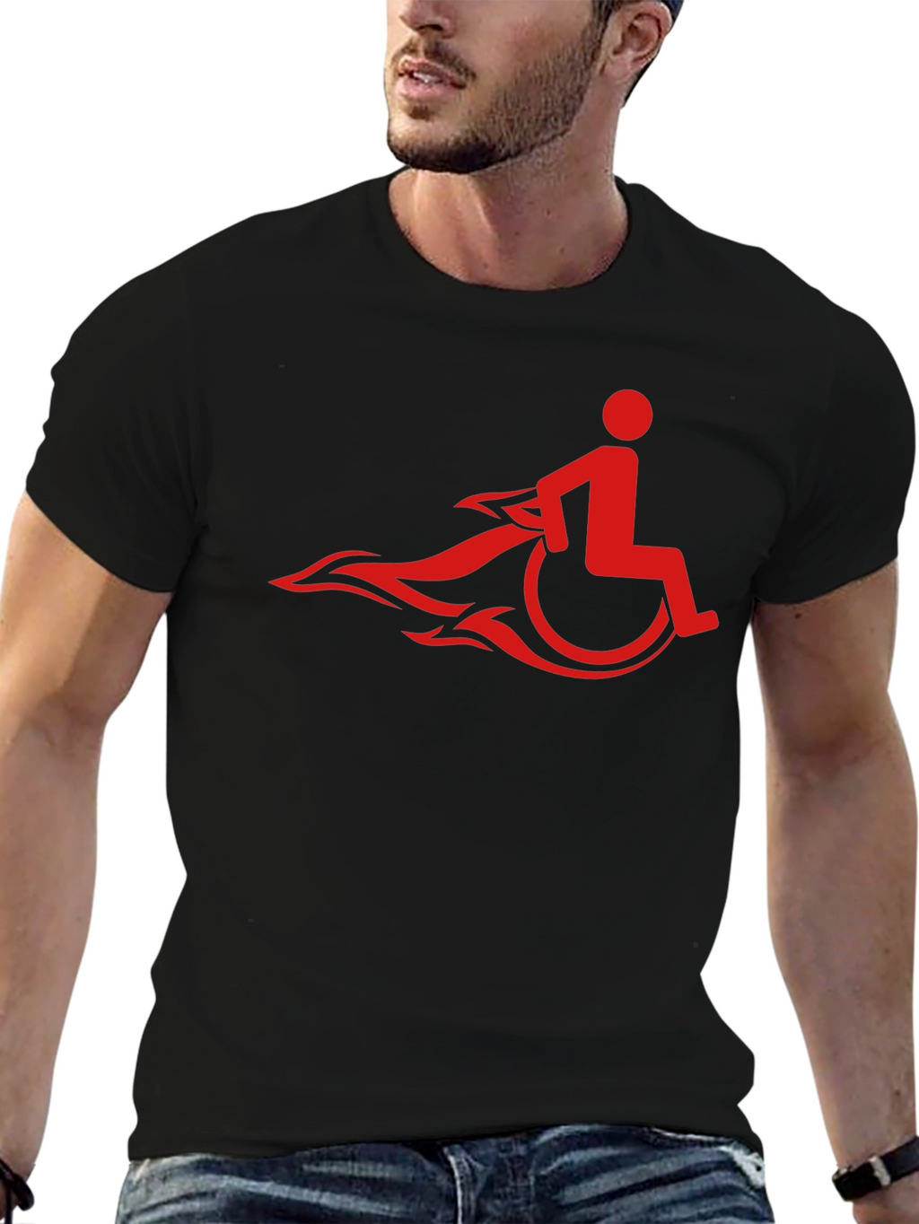 Speedy Wheelchair Black T-shirt