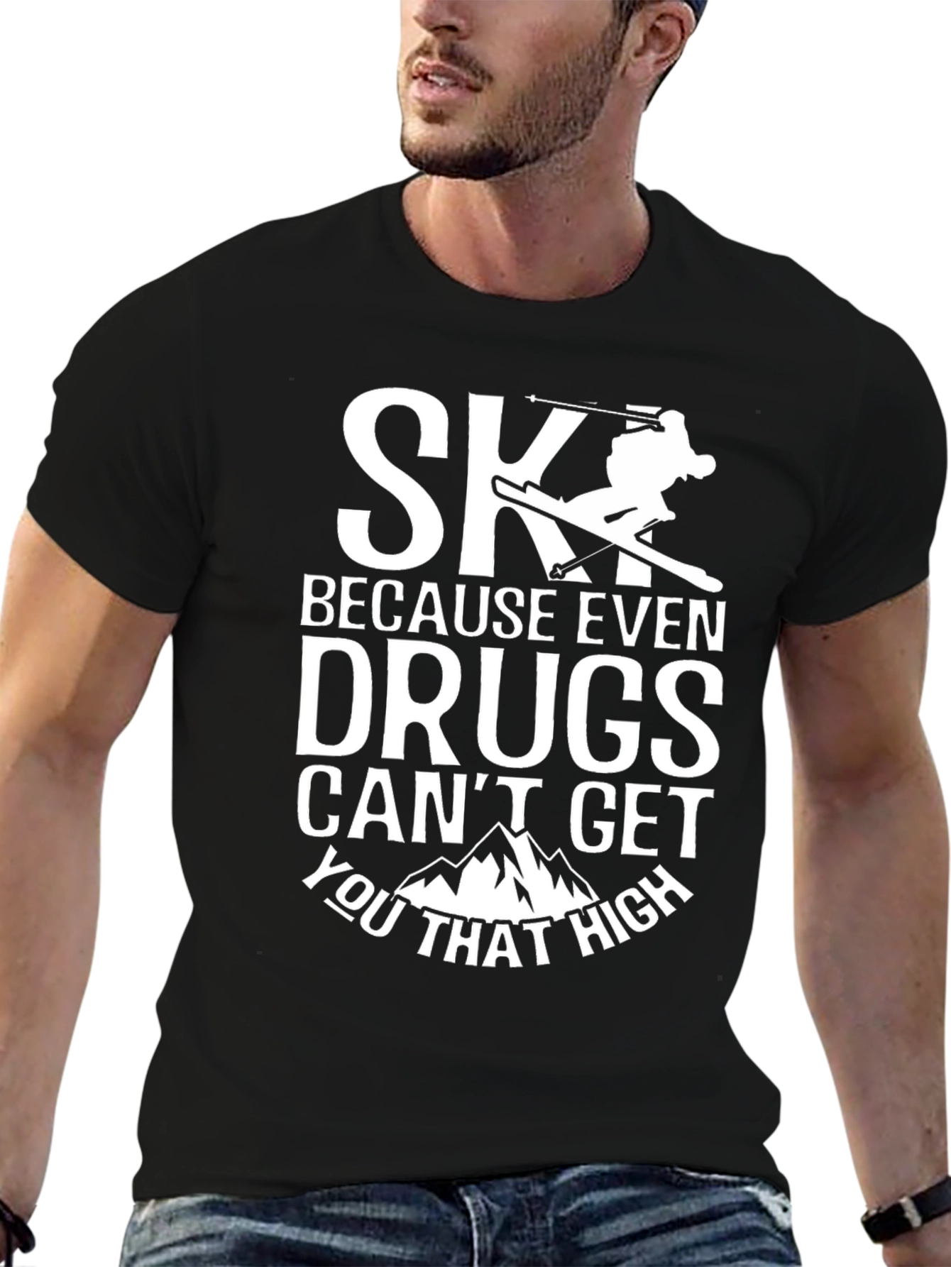 Skiing Humor T-Shirt - High Altitude Thrills