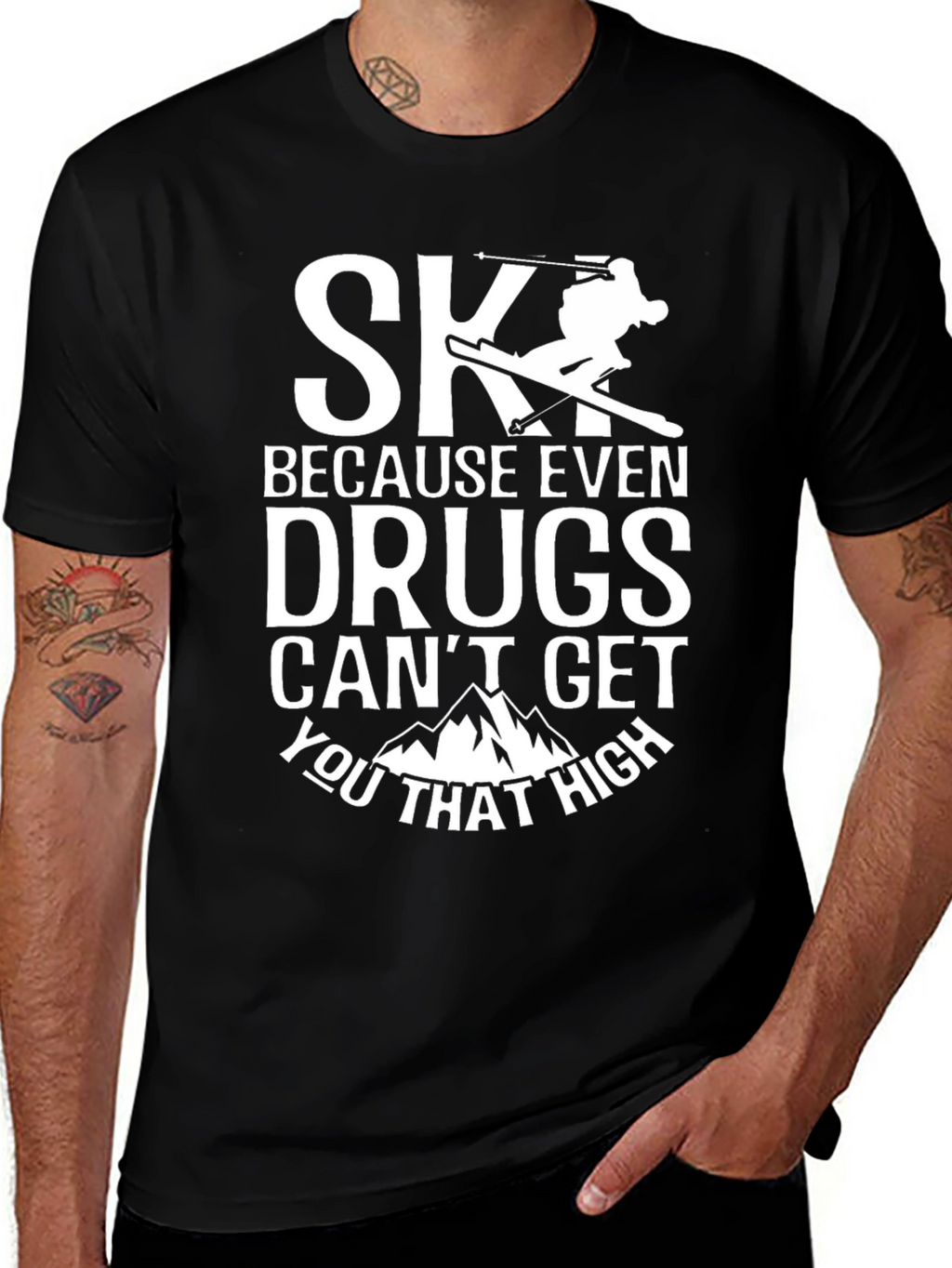 Skiing Humor T-Shirt - High Altitude Thrills