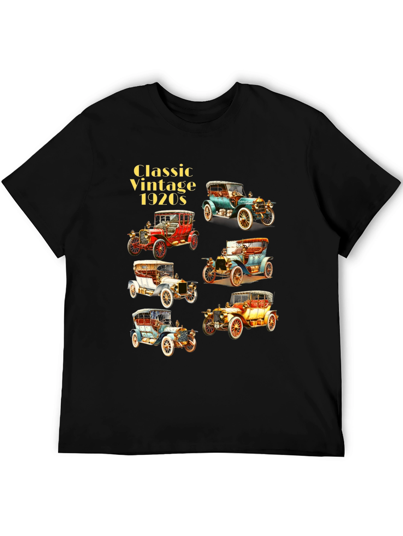 Vintage 1920s Cars Black T-Shirt