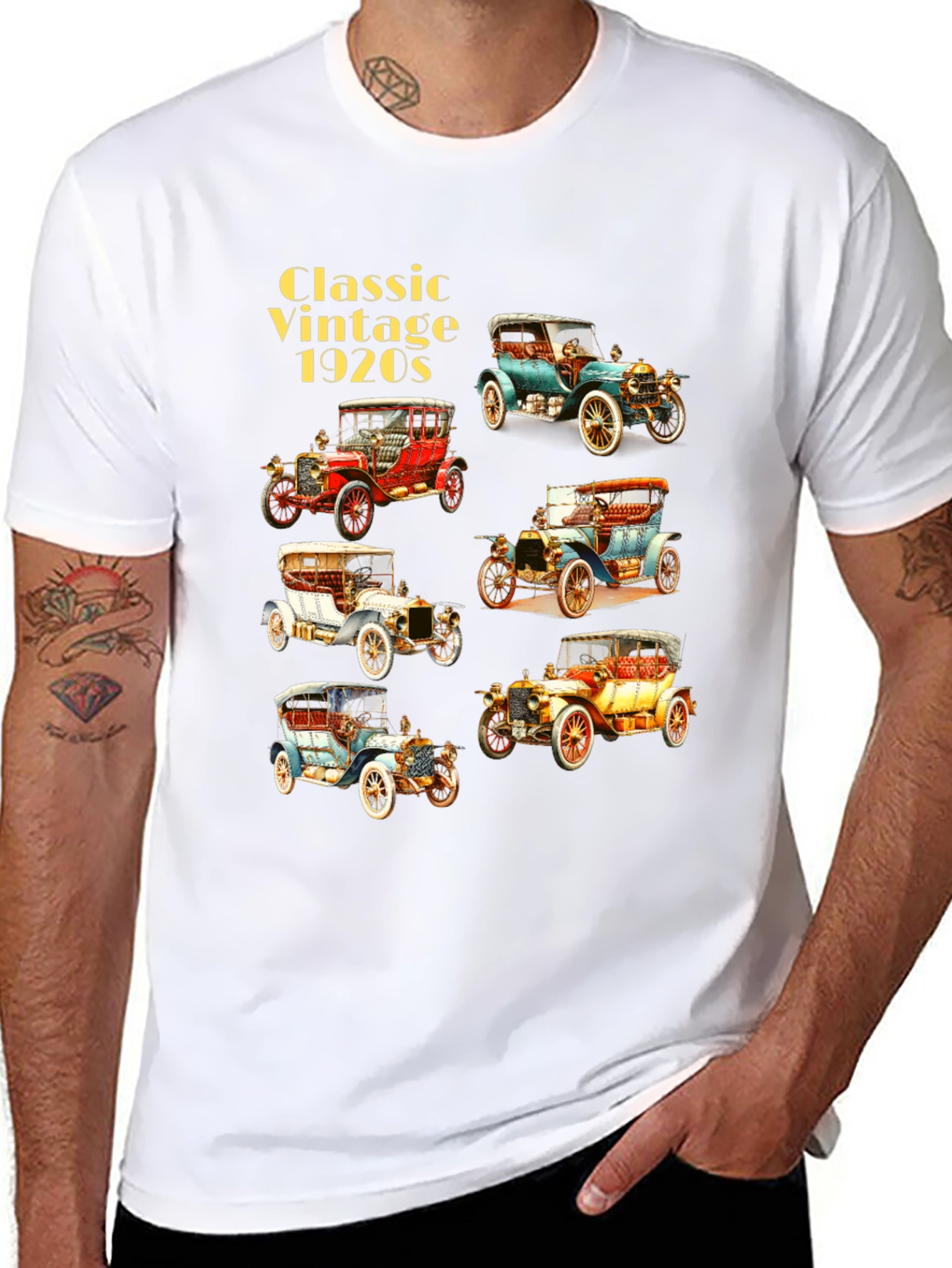 Vintage 1920s Cars Black T-Shirt