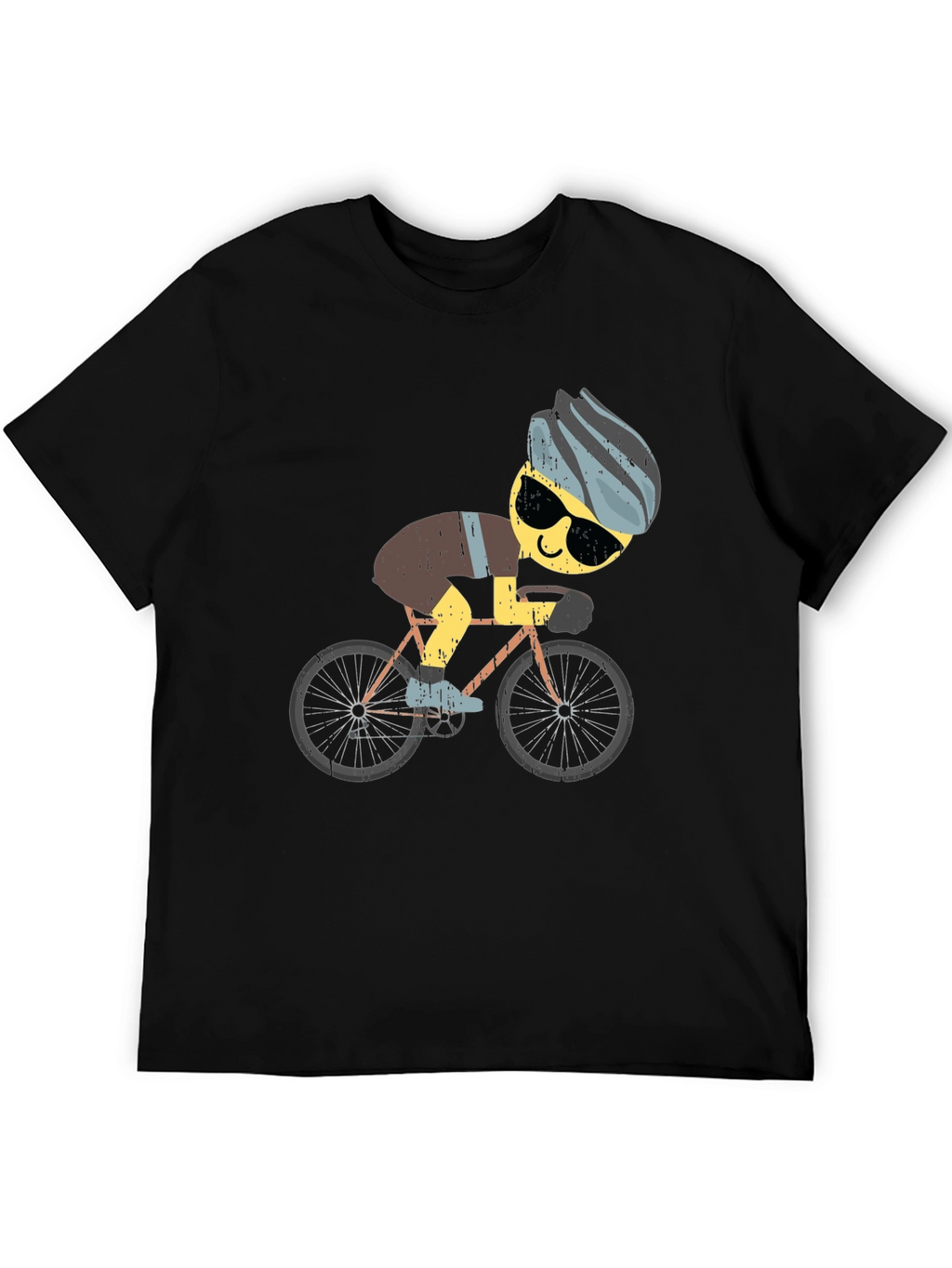 Funny Cyclist Graphic T-Shirt - Black