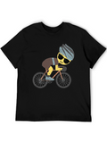 Funny Cyclist Graphic T-Shirt - Black