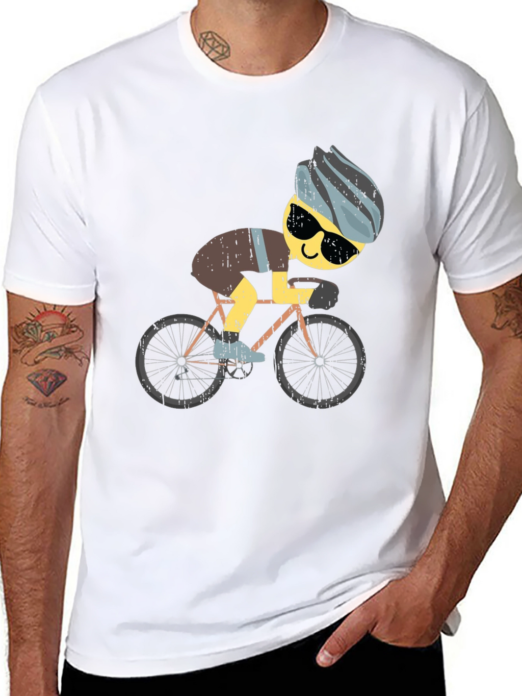 Funny Cyclist Graphic T-Shirt - Black