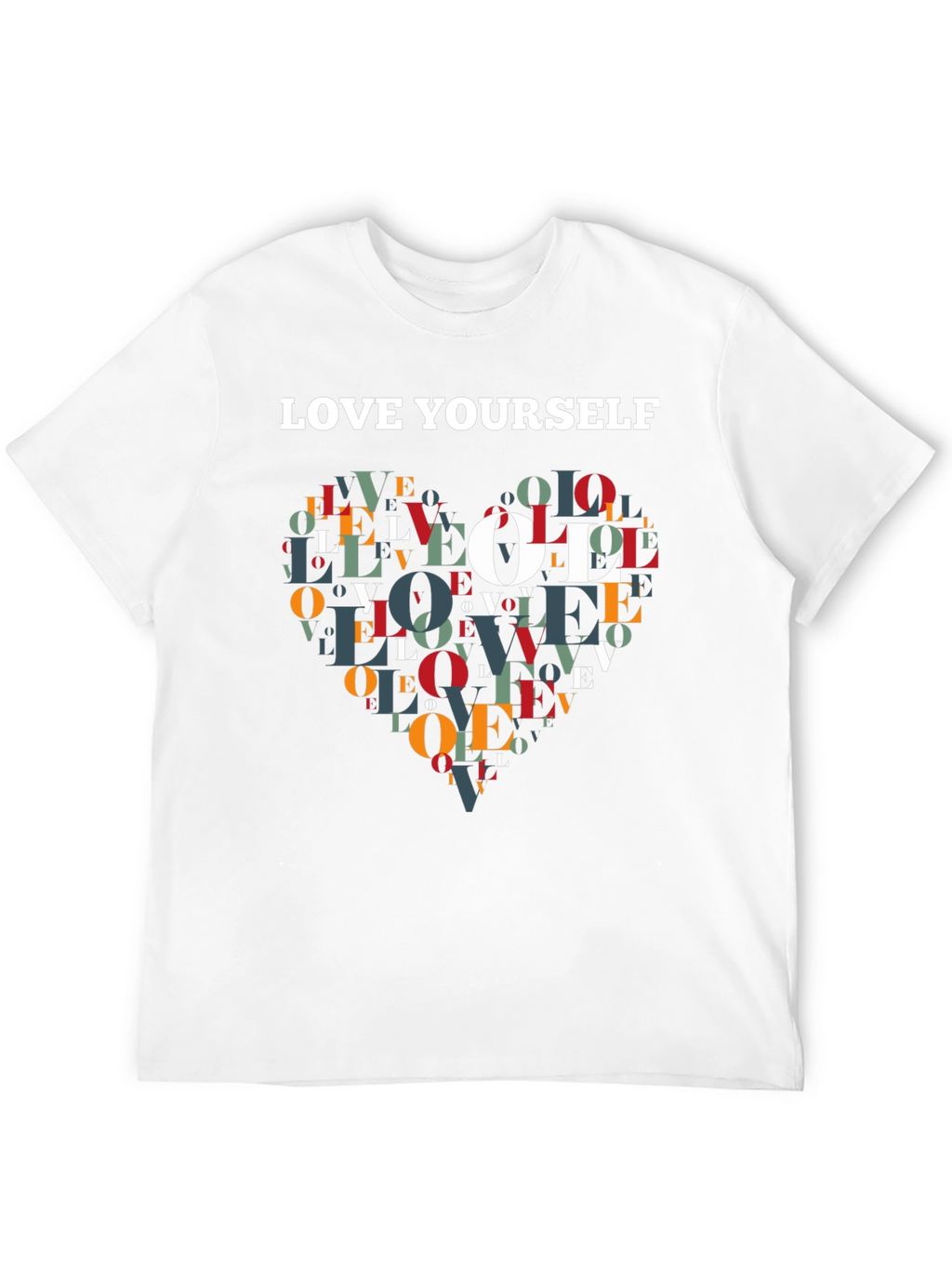 Love Yourself Graphic Print Black T-Shirt