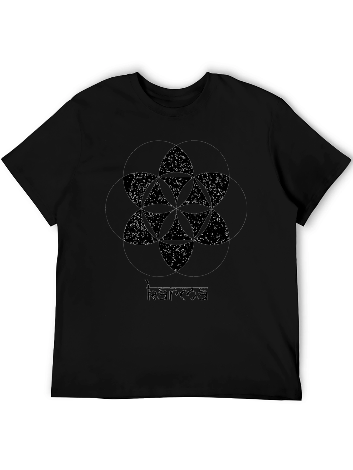 Geometric Mandala Black T-Shirt