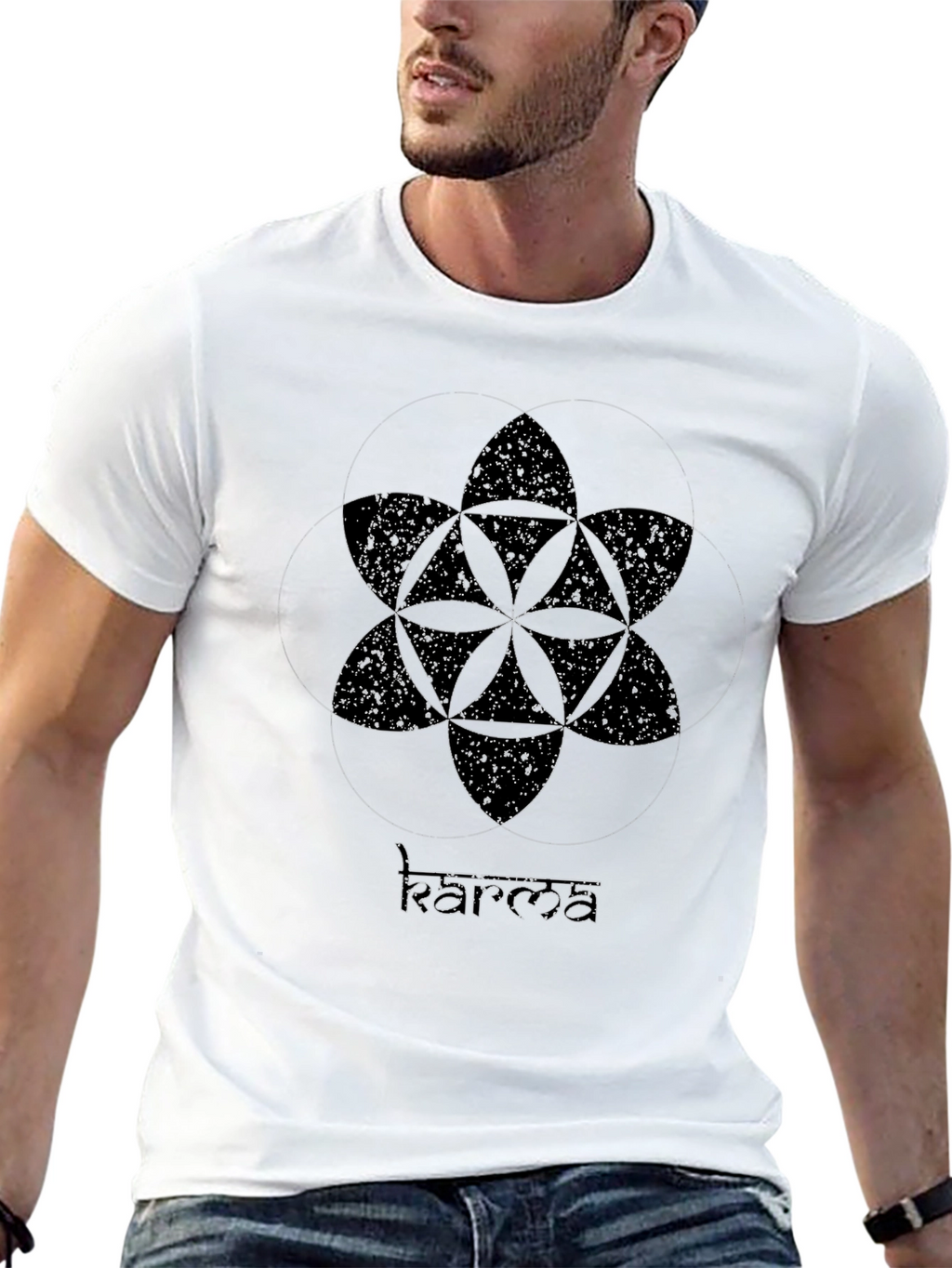 Geometric Mandala Black T-Shirt