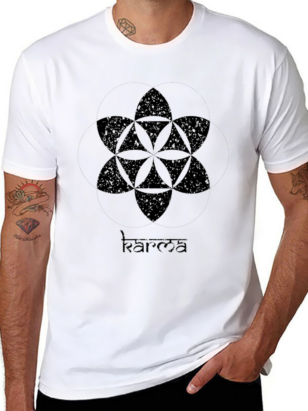 Geometric Mandala Black T-Shirt
