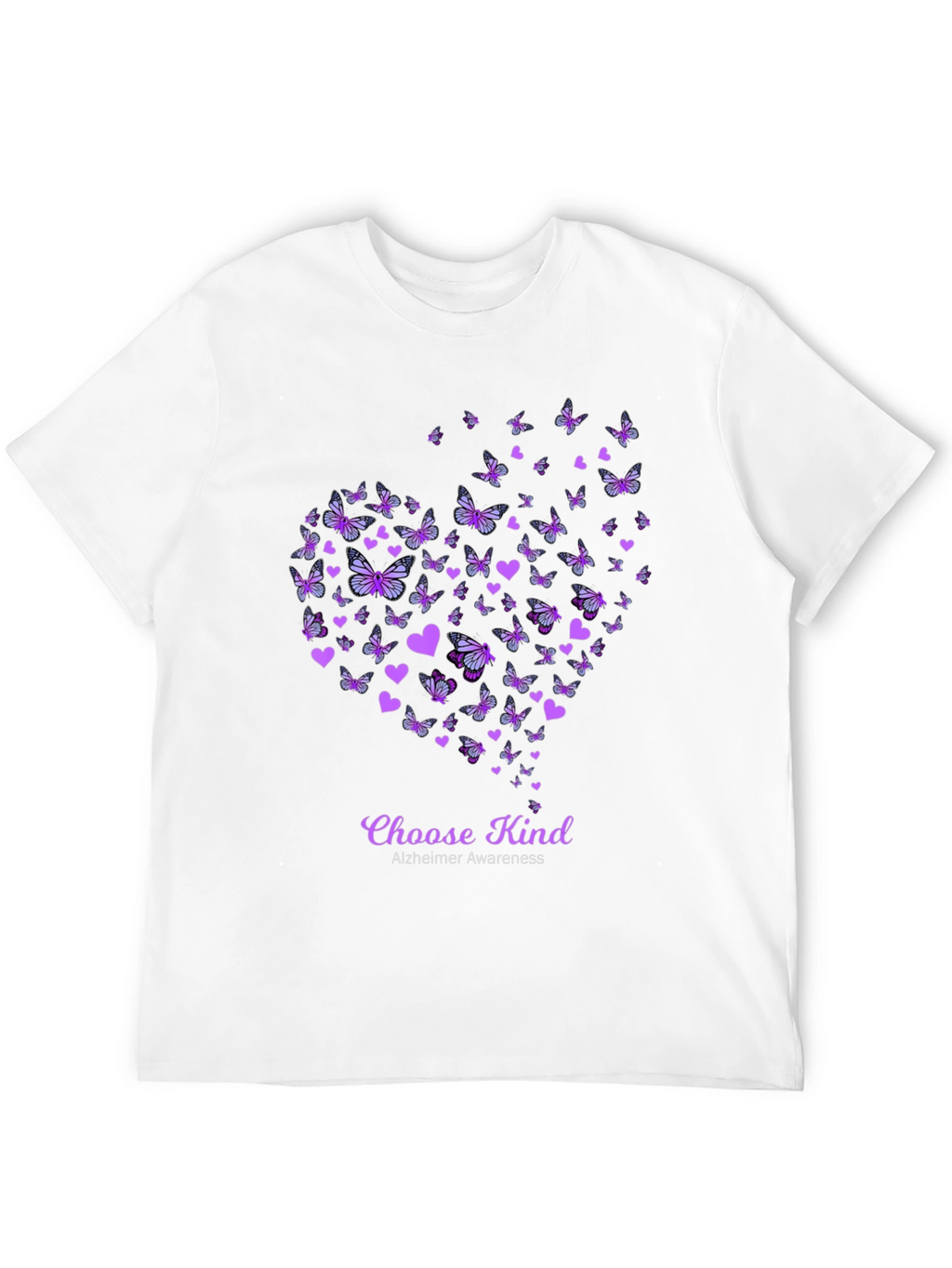Choose Kind Alzheimers Awareness Butterfly Heart T-Shirt