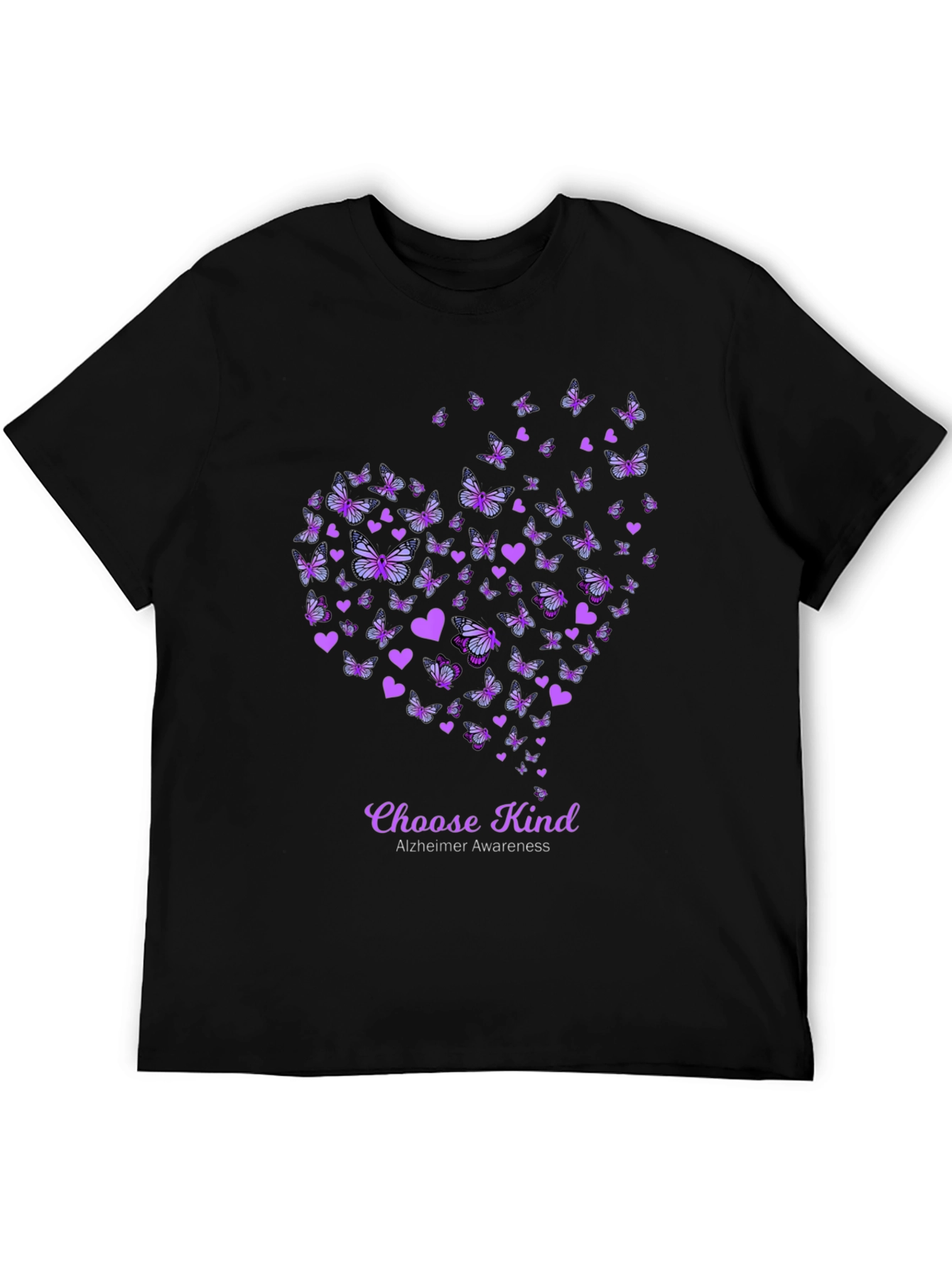 Choose Kind Alzheimers Awareness Butterfly Heart T-Shirt