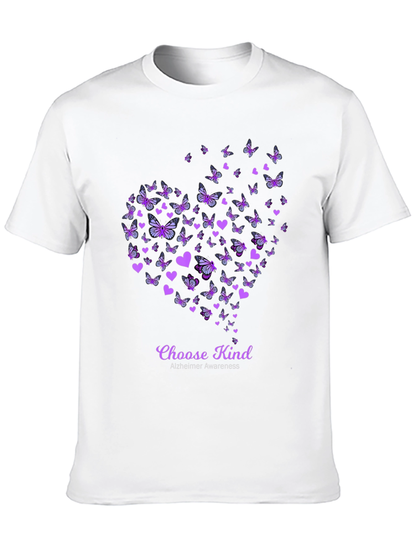 Choose Kind Alzheimers Awareness Butterfly Heart T-Shirt