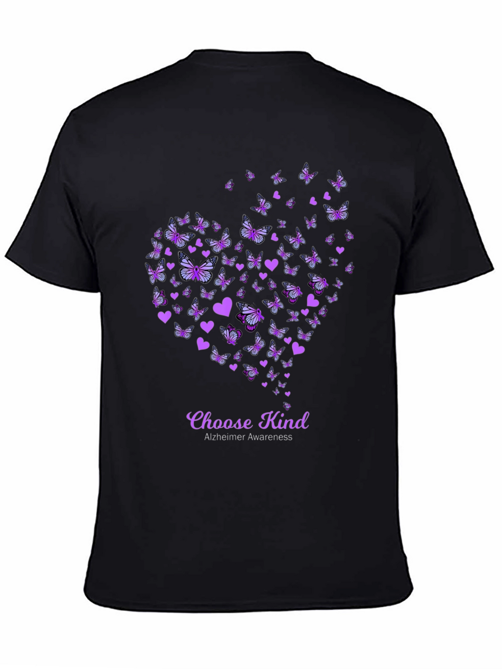 Choose Kind Alzheimers Awareness Butterfly Heart T-Shirt