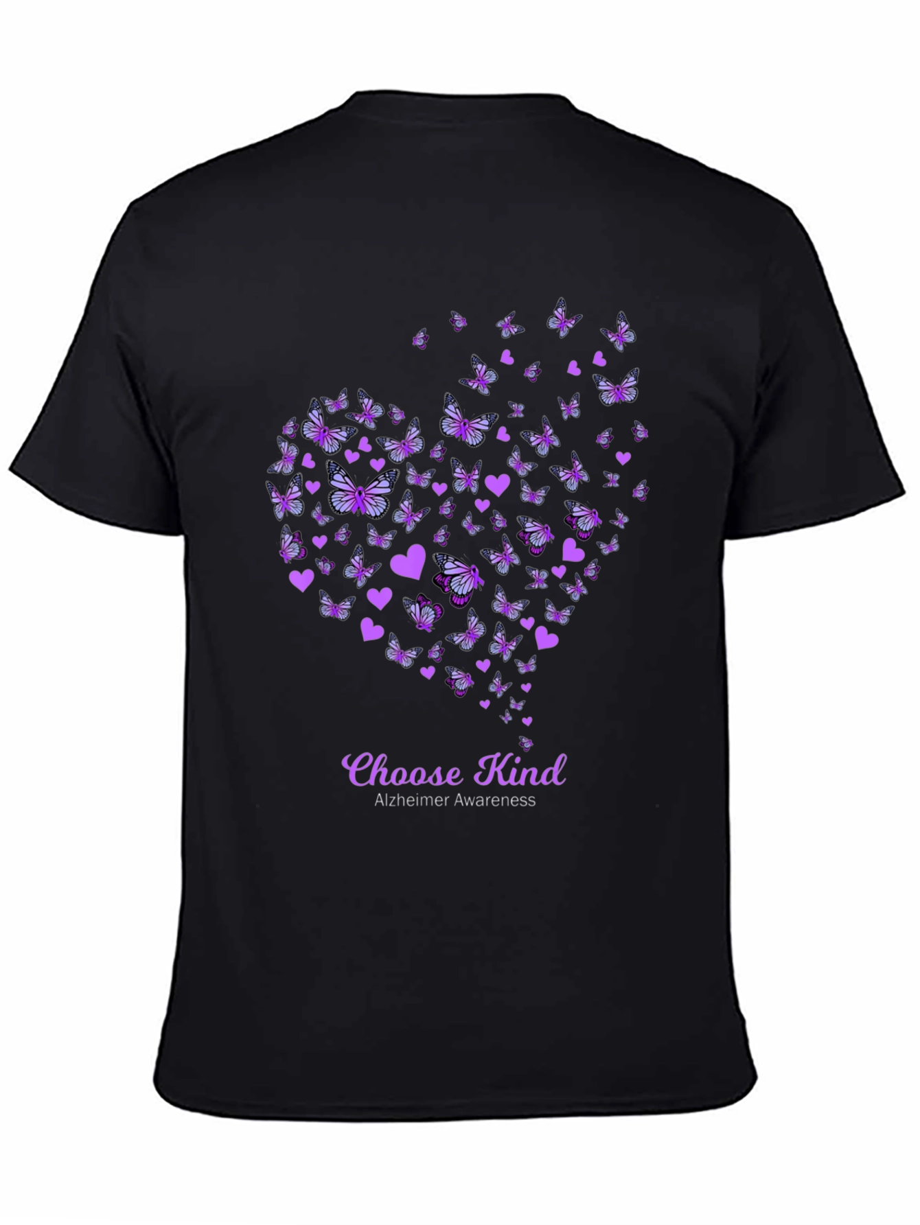Choose Kind Alzheimers Awareness Butterfly Heart T-Shirt