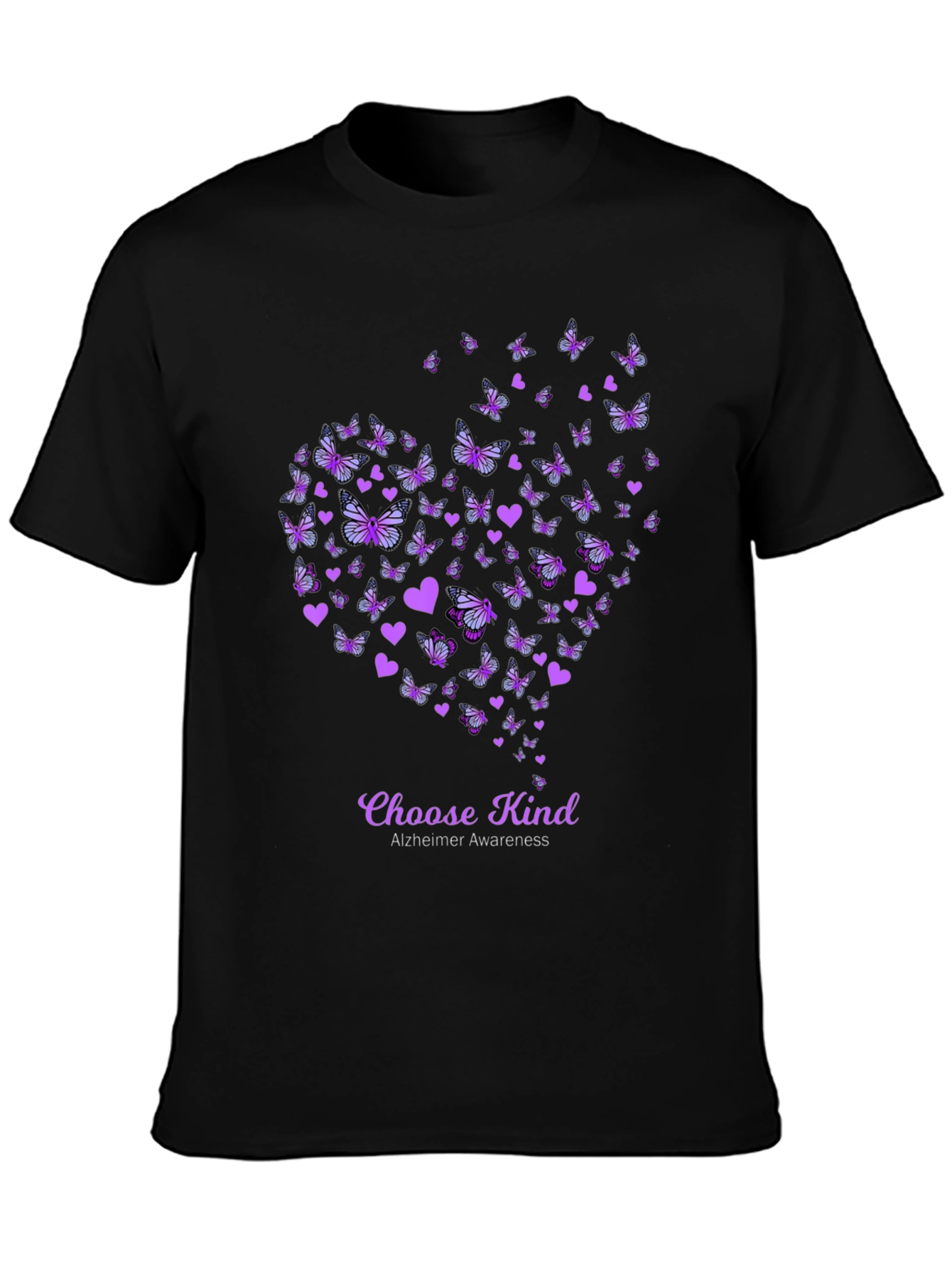 Choose Kind Alzheimers Awareness Butterfly Heart T-Shirt