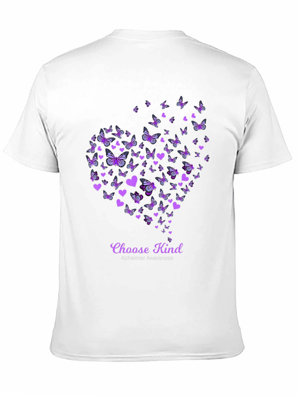 Choose Kind Alzheimers Awareness Butterfly Heart T-Shirt