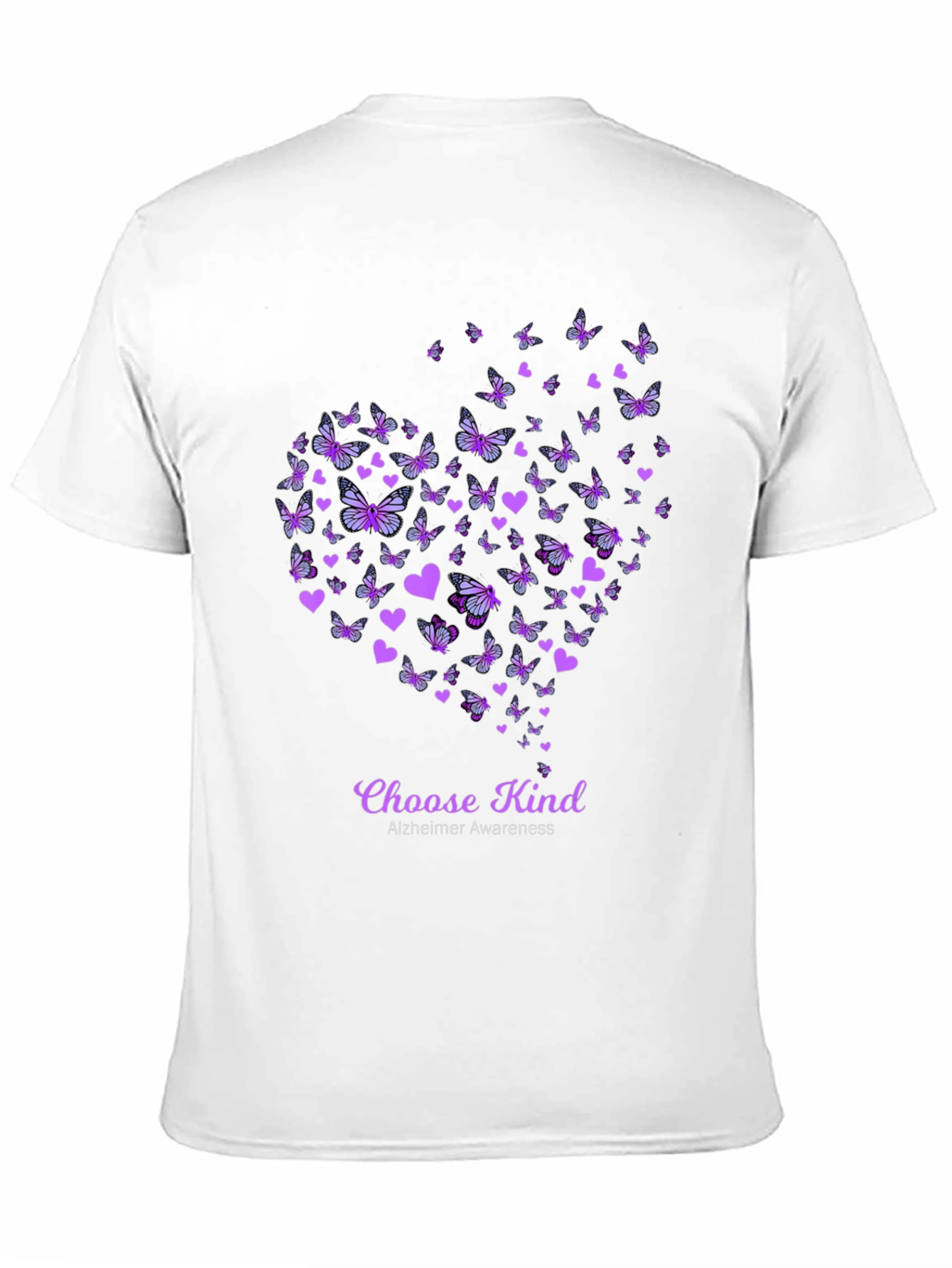 Choose Kind Alzheimers Awareness Butterfly Heart T-Shirt