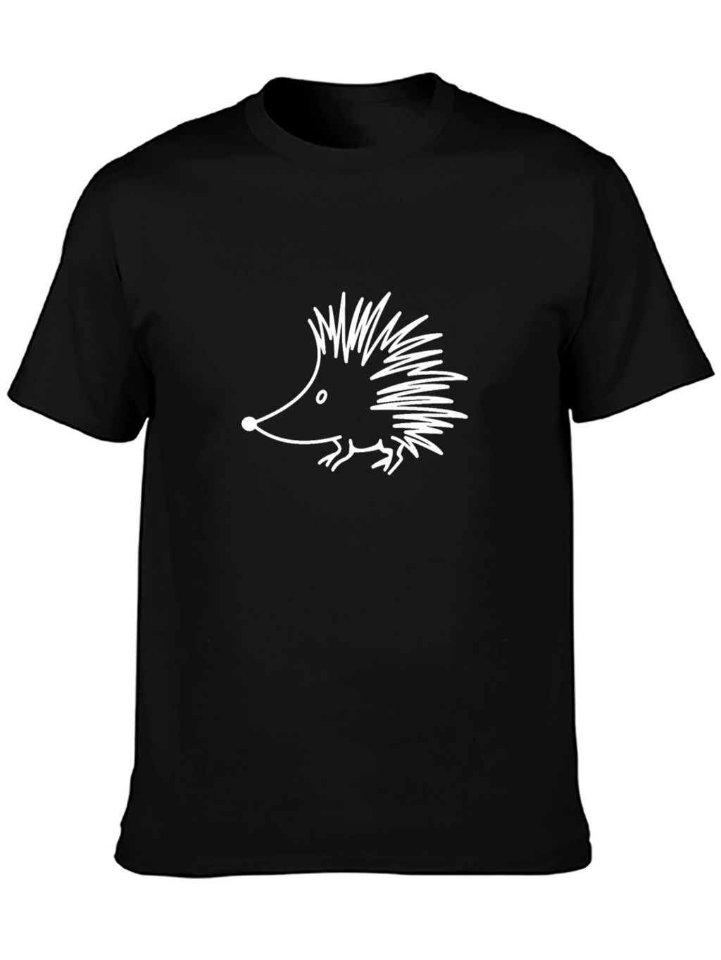 Cute Hedgehog Graphic Tee - Black Cotton Comfort