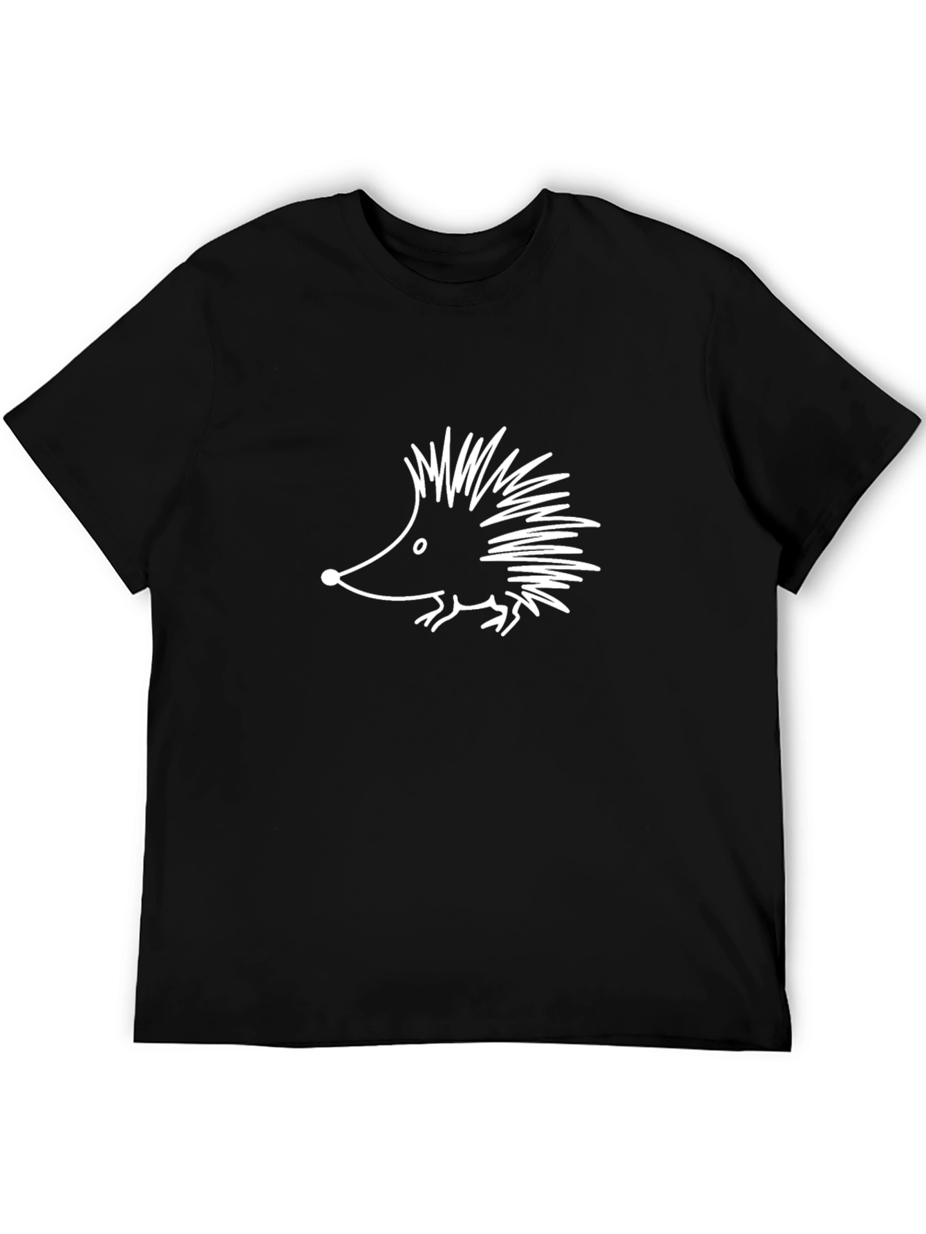Cute Hedgehog Graphic Tee - Black Cotton Comfort