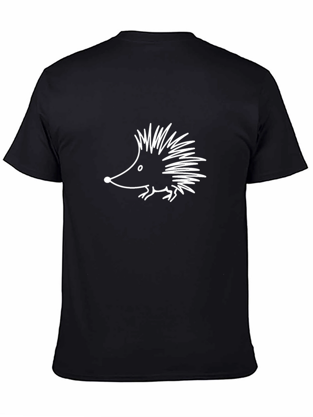 Cute Hedgehog Graphic Tee - Black Cotton Comfort