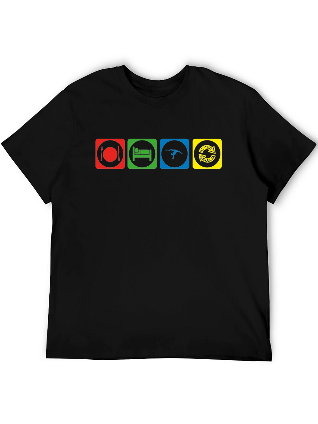 Eat Sleep Gymnastics Repeat Black T-Shirt