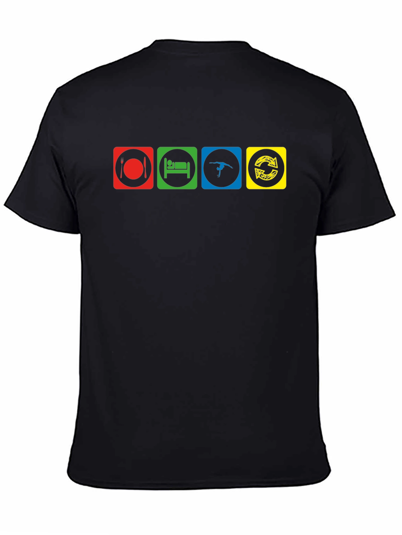 Eat Sleep Gymnastics Repeat Black T-Shirt