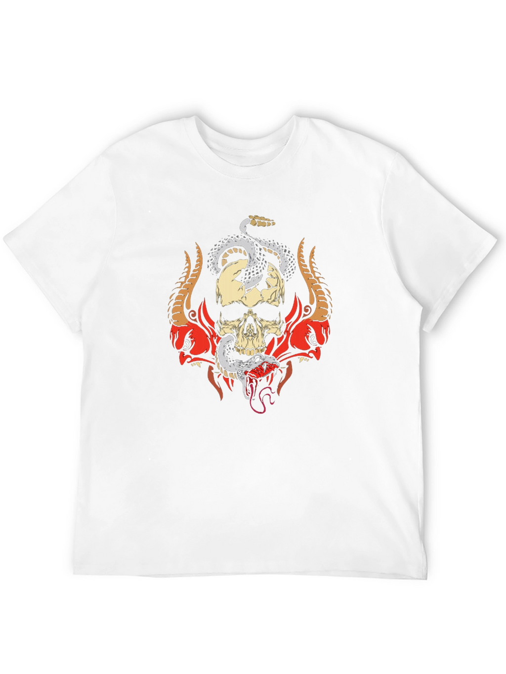 Skull & Snake Graphic Tee - Edgy Style