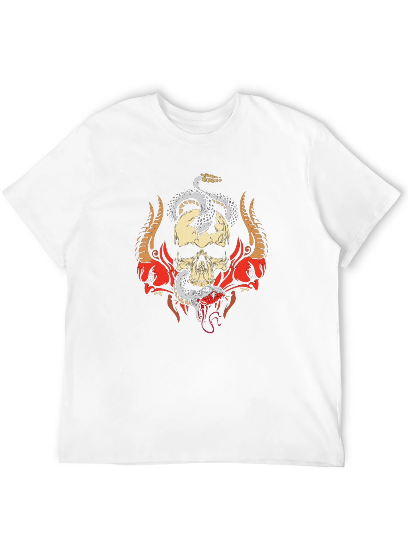 Skull & Snake Graphic Tee - Edgy Style