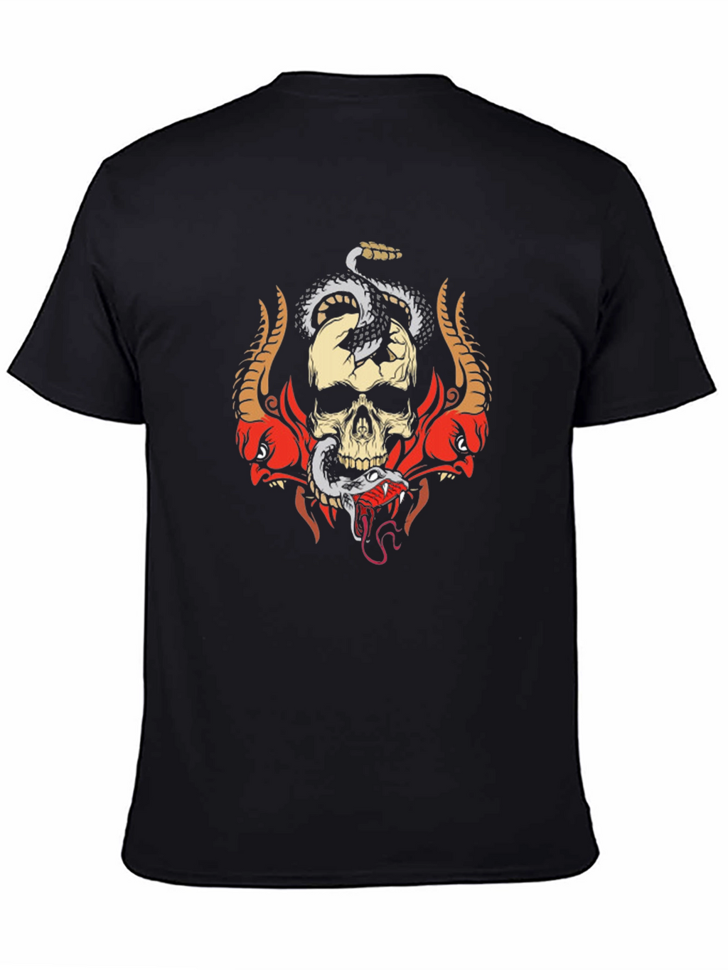 Skull & Snake Graphic Tee - Edgy Style
