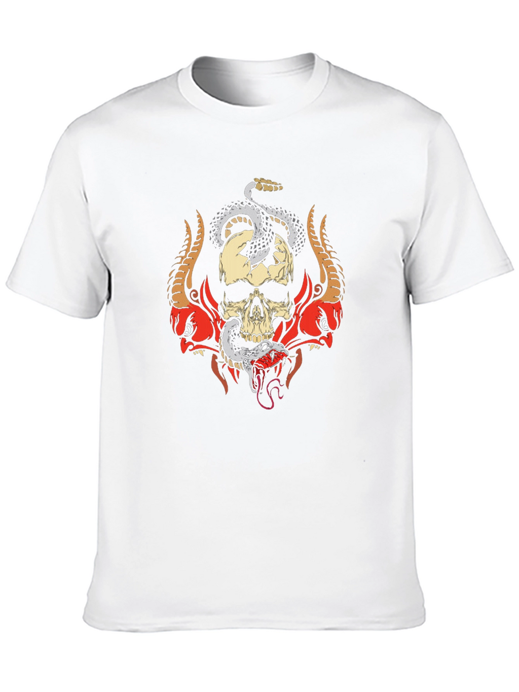 Skull & Snake Graphic Tee - Edgy Style