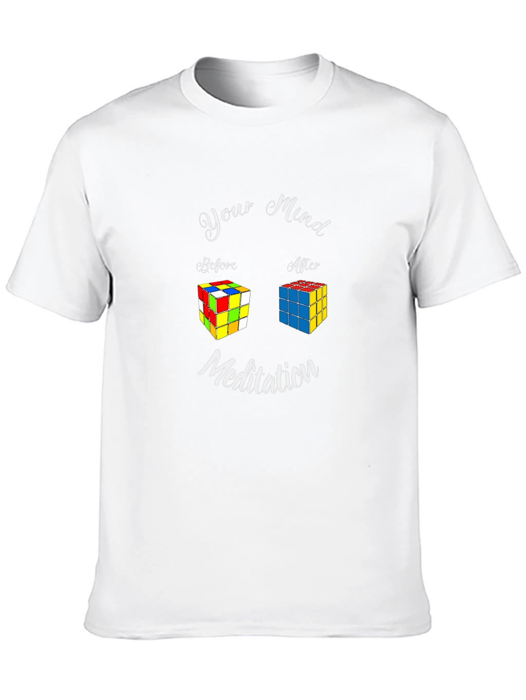 Mind Meditation Rubiks Cube Black T-Shirt