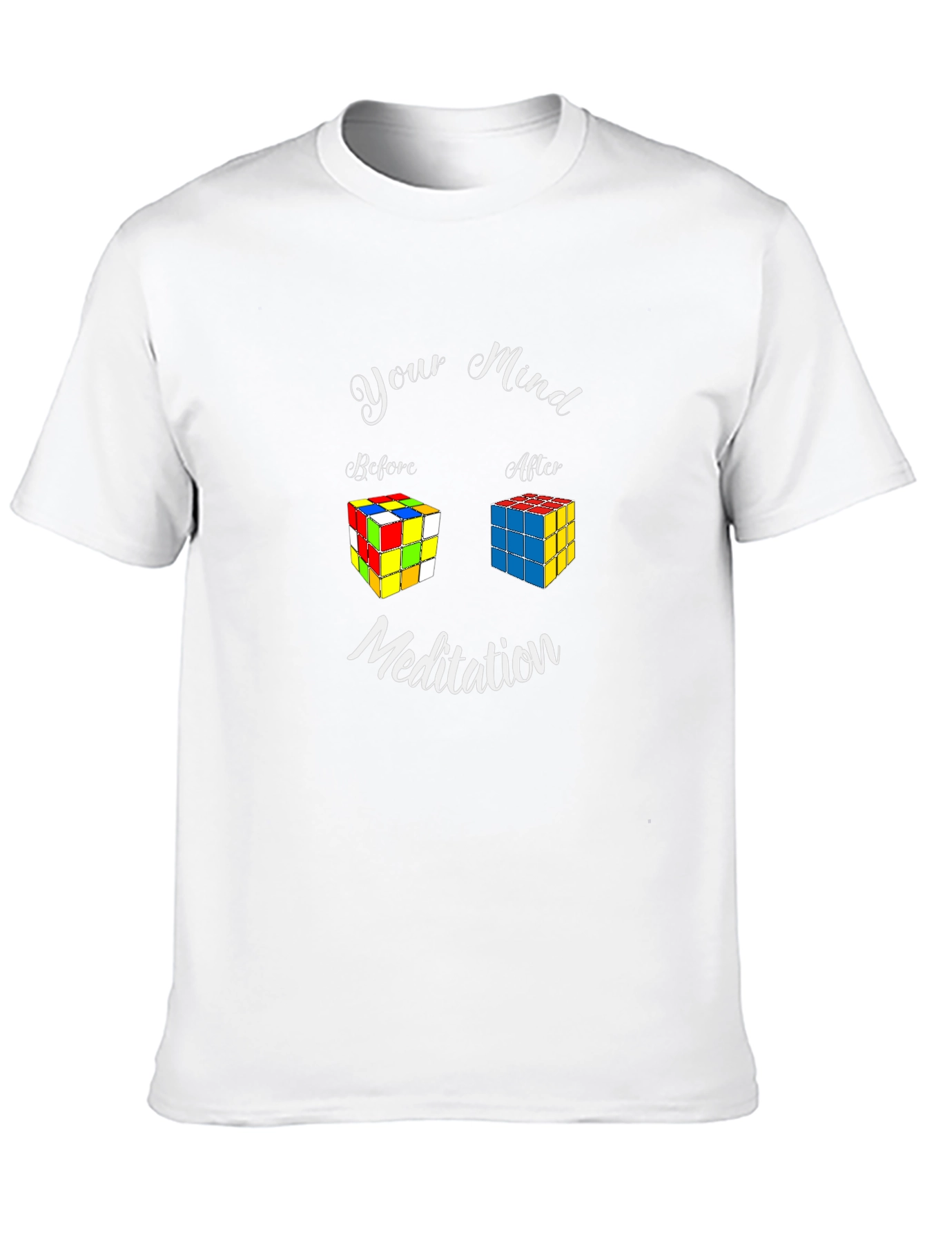 Mind Meditation Rubiks Cube Black T-Shirt