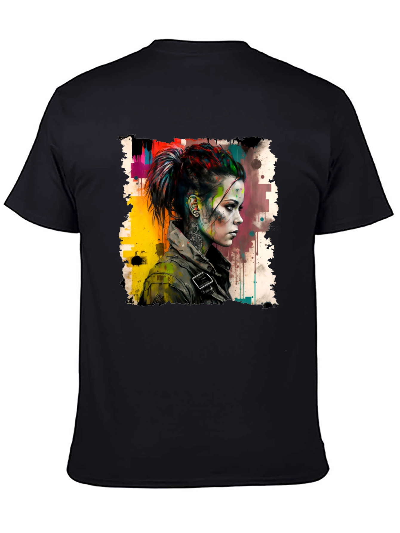 Edgy Watercolor Woman Graphic Tee