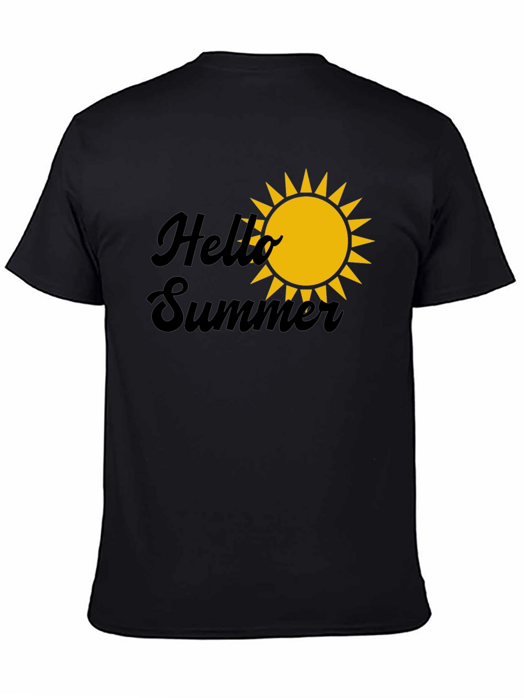 Hello Summer Graphic Tee - Black Cotton T-Shirt