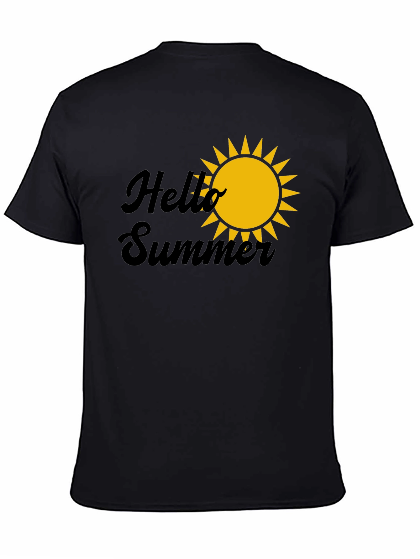 Hello Summer Graphic Tee - Black Cotton T-Shirt