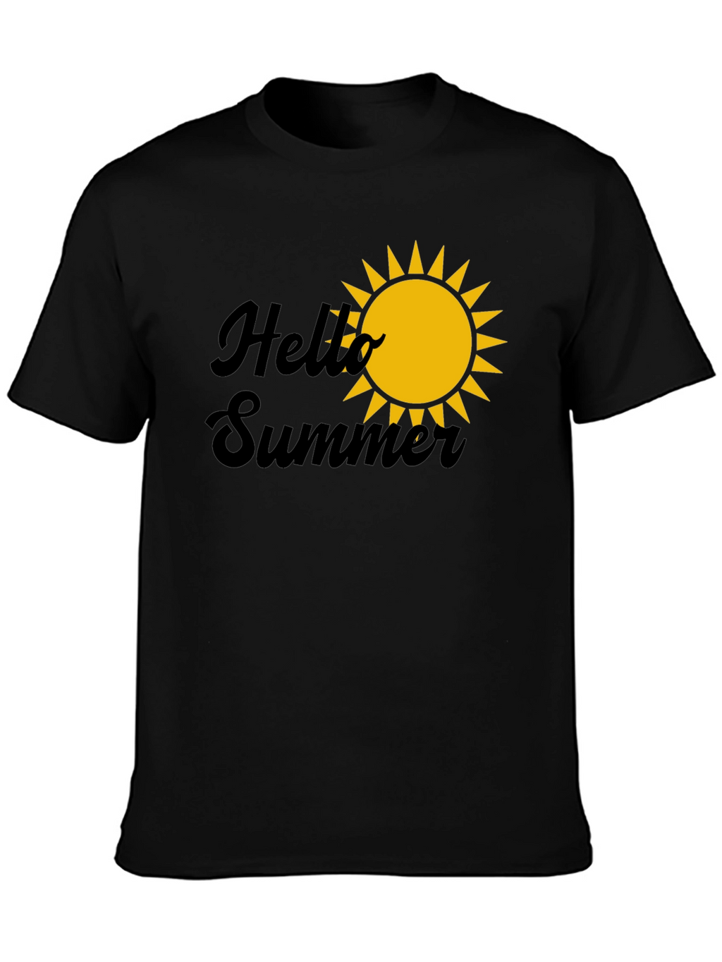 Hello Summer Graphic Tee - Black Cotton T-Shirt