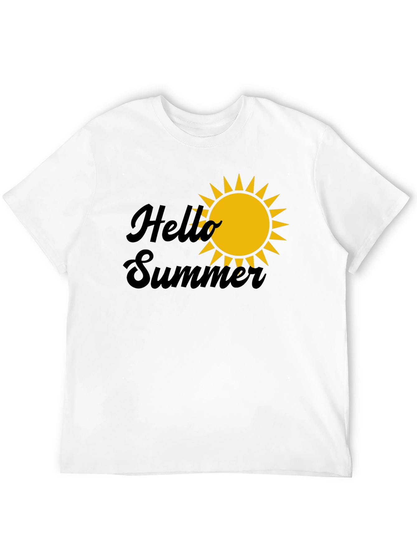 Hello Summer Graphic Tee - Black Cotton T-Shirt