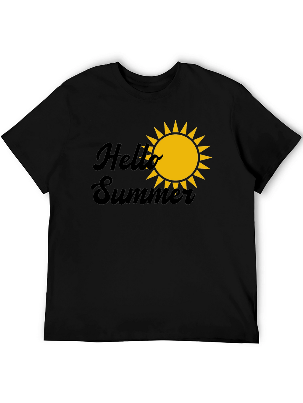 Hello Summer Graphic Tee - Black Cotton T-Shirt