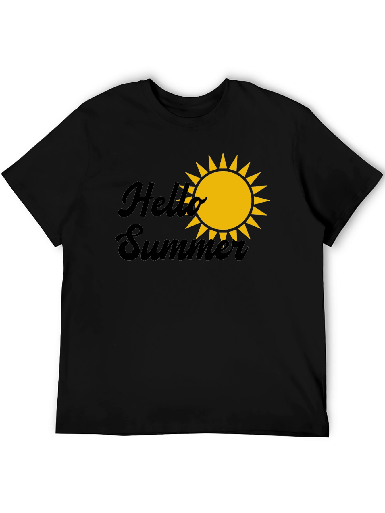 Hello Summer Graphic Tee - Black Cotton T-Shirt