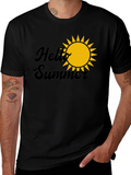Hello Summer Graphic Tee - Black Cotton T-Shirt