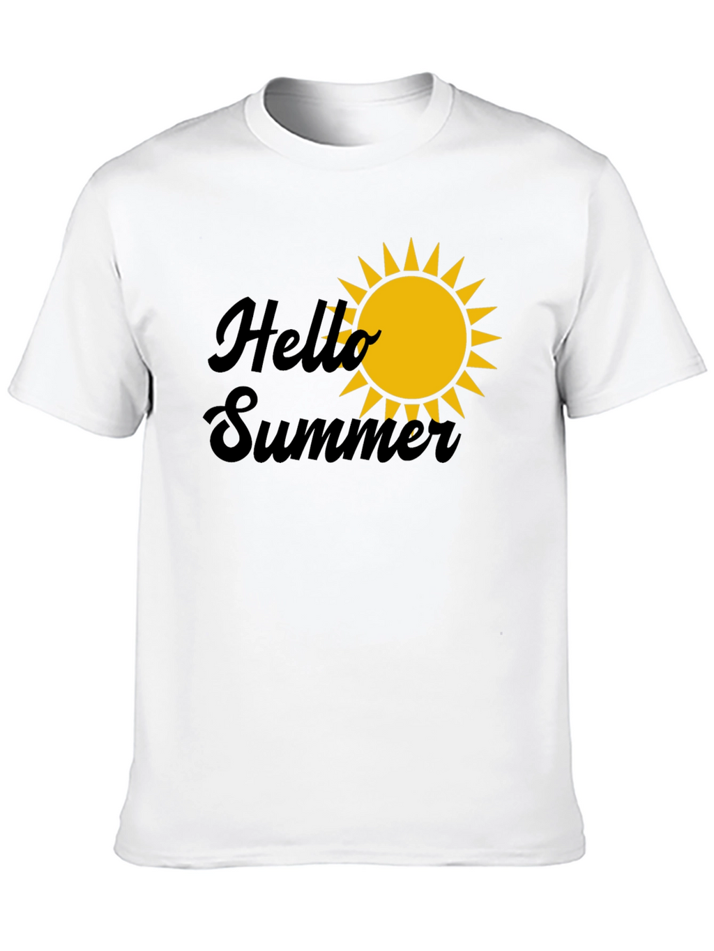 Hello Summer Graphic Tee - Black Cotton T-Shirt