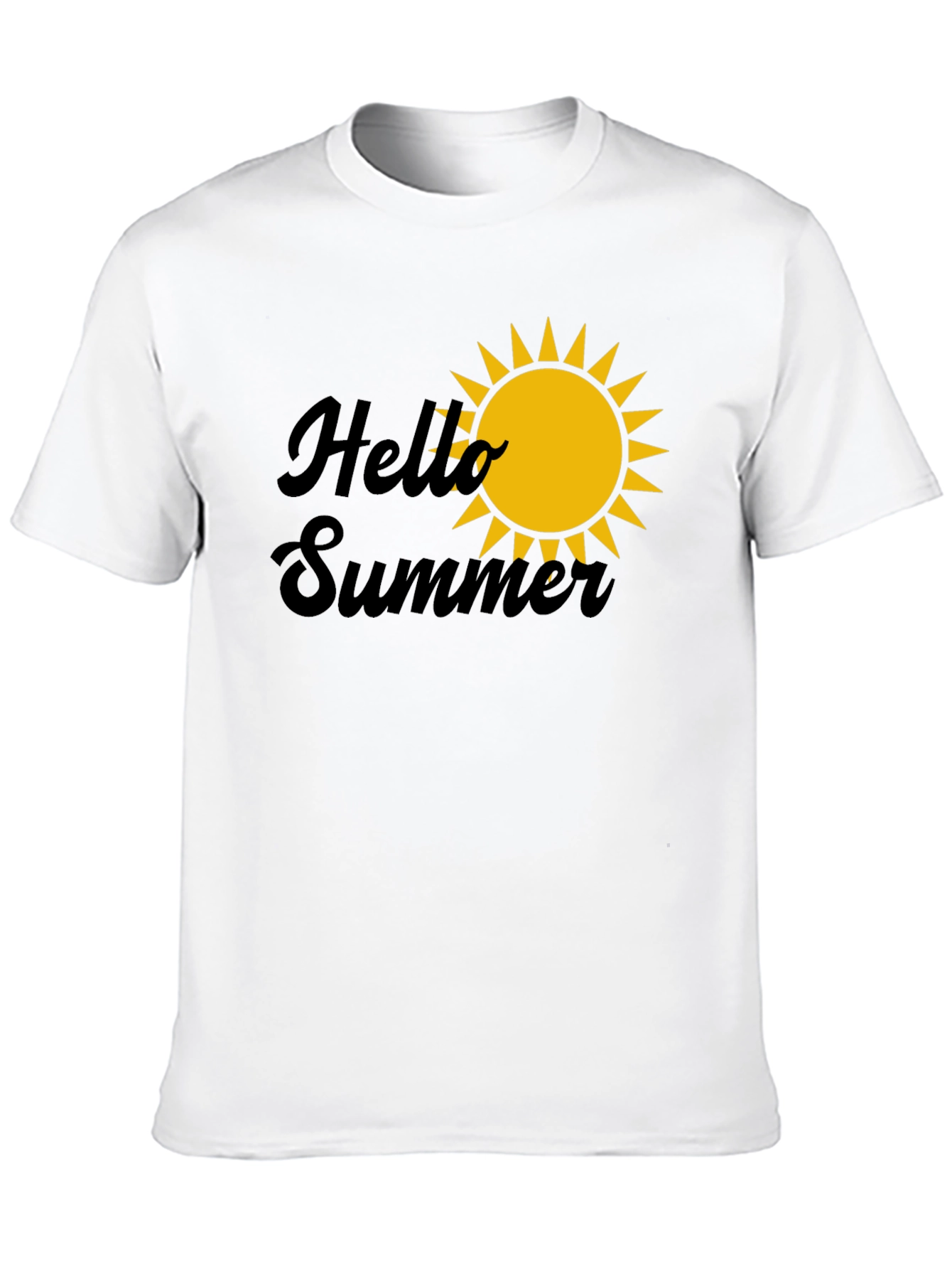 Hello Summer Graphic Tee - Black Cotton T-Shirt