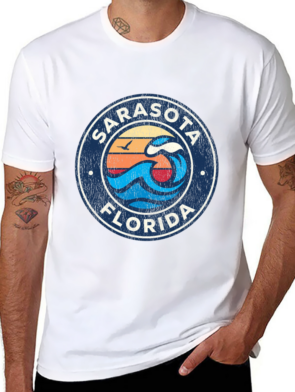 Sarasota Florida Wave Graphic T-Shirt