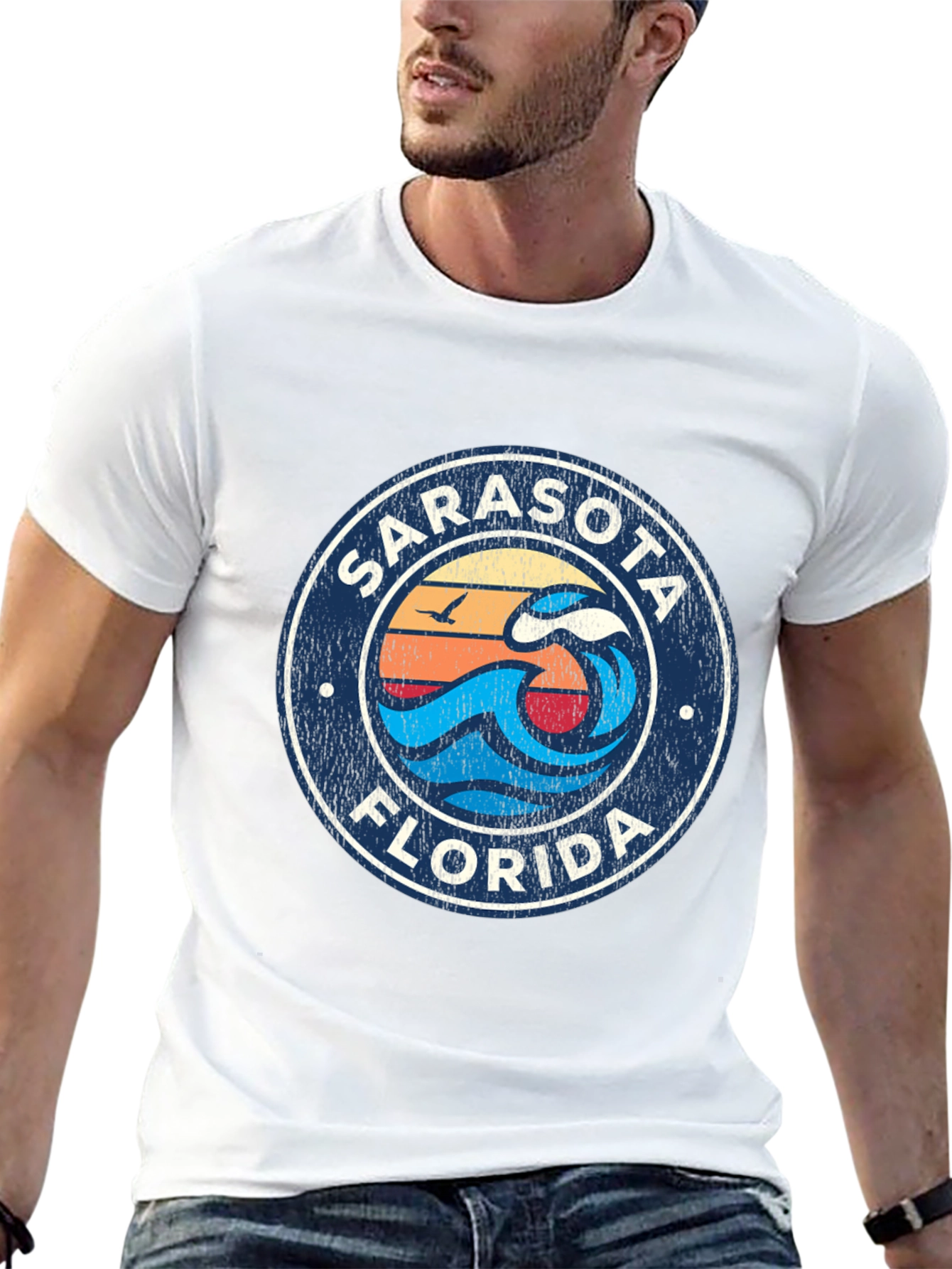 Sarasota Florida Wave Graphic T-Shirt