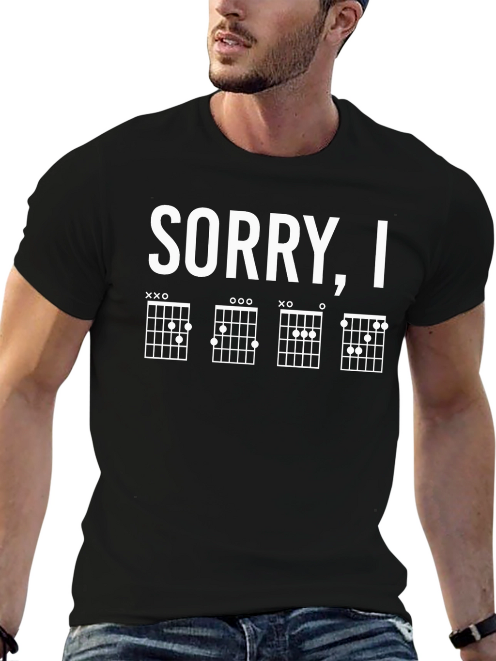 Sorry Im Flat Guitar Chord Chart T-Shirt