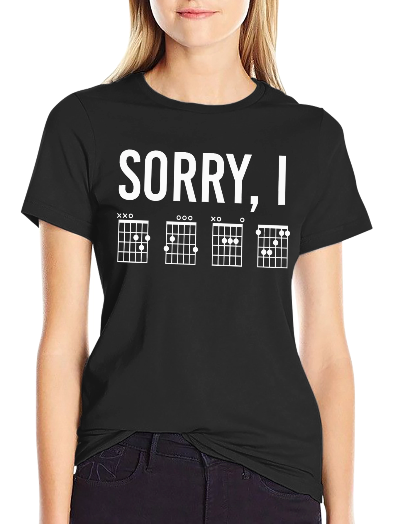 Sorry Im Flat Guitar Chord Chart T-Shirt
