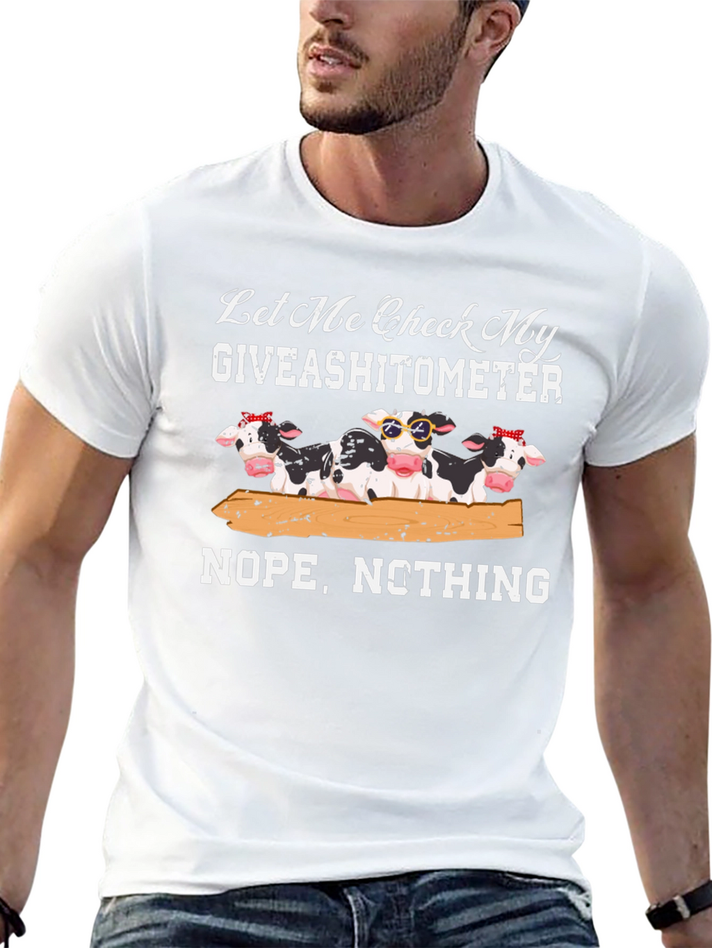 Giveashitometer Cow Graphic Tee