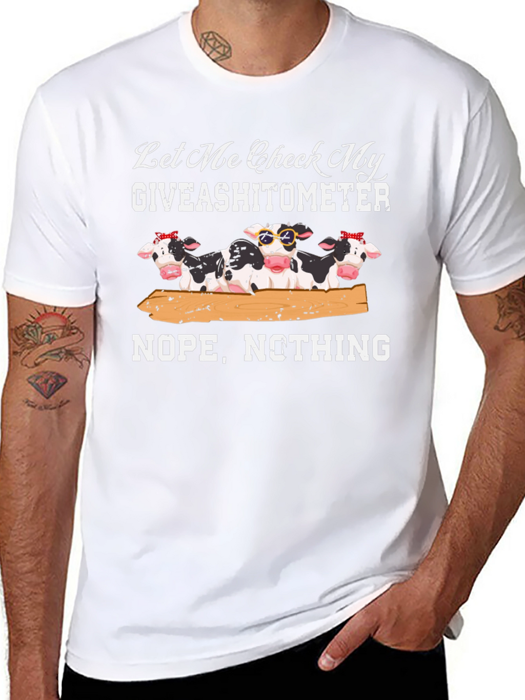 Giveashitometer Cow Graphic Tee