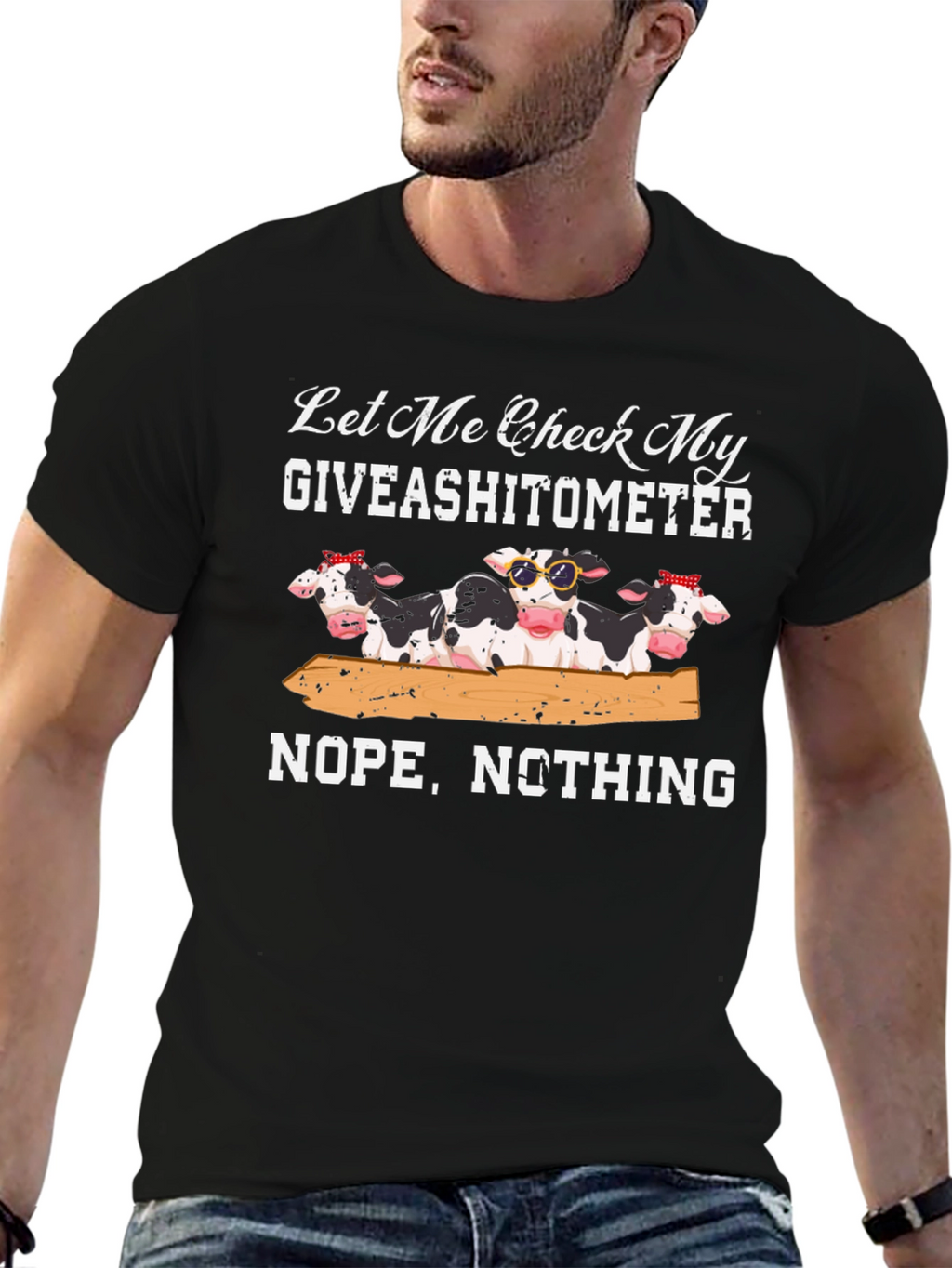 Giveashitometer Cow Graphic Tee